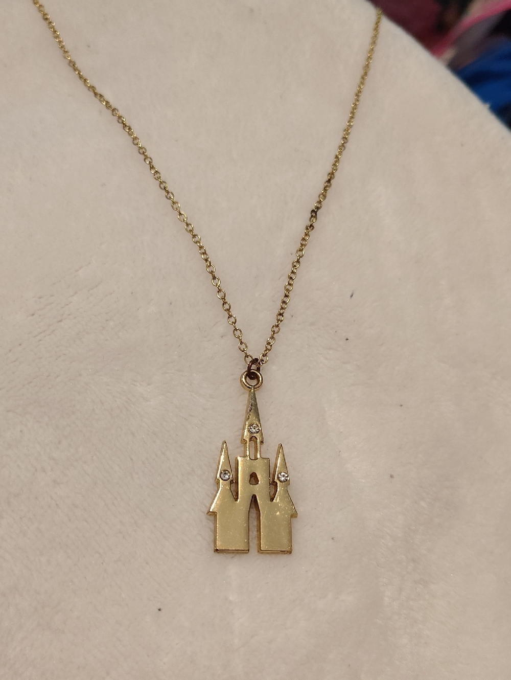 Gold Disney Castle Pendant Necklace - Women Jewelry